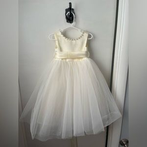 Worn once - Ivory Flower Girl Dress with pearl beading